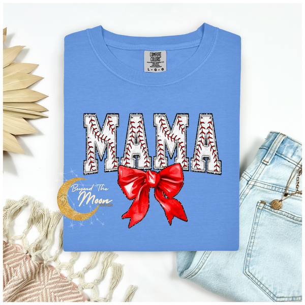 BASEBALL MAMA WITH BOW