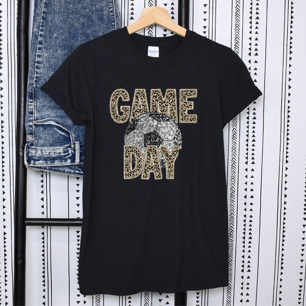 FAUX SEQUIN AND LEOPARD GAME DAY SOCCER