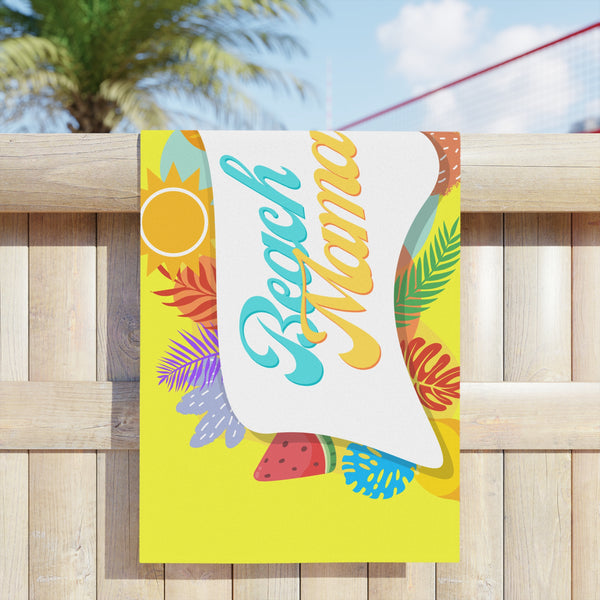 Vibrant Beach Towels for Summer Fun | Tropical Beach Mama Design, Pool Party Must-Have, Vacation Essentials, Gift for Mom