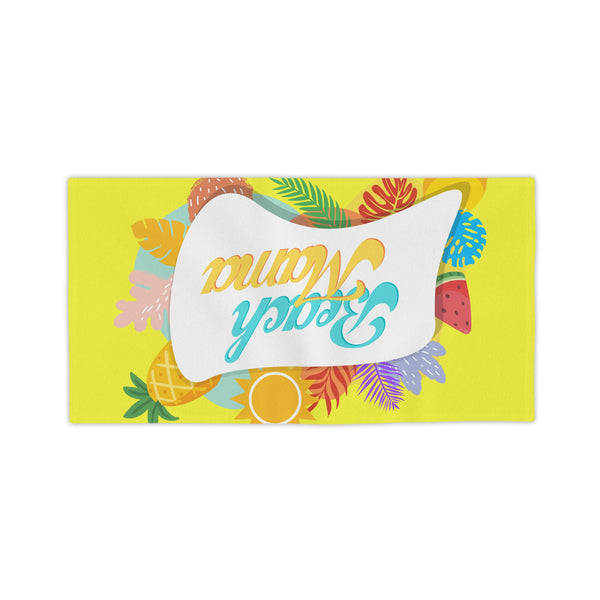 Vibrant Beach Towels for Summer Fun | Tropical Beach Mama Design, Pool Party Must-Have, Vacation Essentials, Gift for Mom