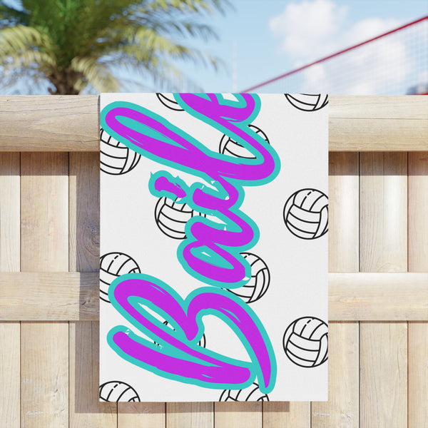 Custom Volleyball Beach Towel, Personalized Beach Blanket, Fun Summer Accessory, Family Beach Day, Gift for Sports Lovers
