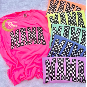 NEON MAMA CHECKERED TEES