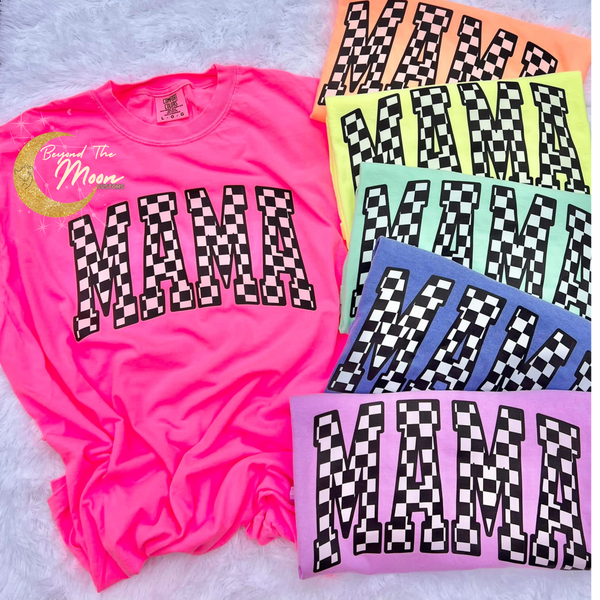 NEON MAMA CHECKERED TEES