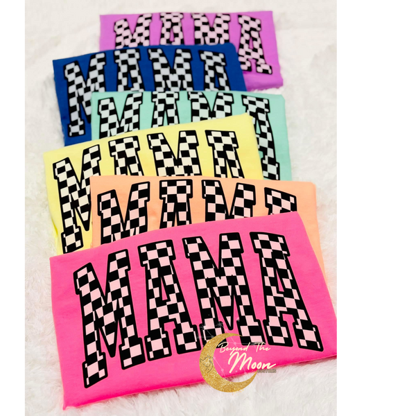 NEON MAMA CHECKERED TEES