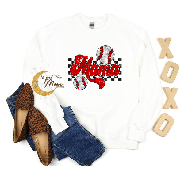 BASEBALL MAMA FAUX SEQUIN