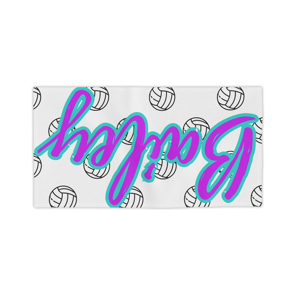 Custom Volleyball Beach Towel, Personalized Beach Blanket, Fun Summer Accessory, Family Beach Day, Gift for Sports Lovers