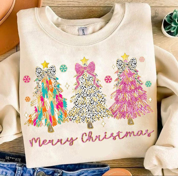 MERRY CHRISTMAS - BRUSHSTROKES AND DALMATIAN TREES