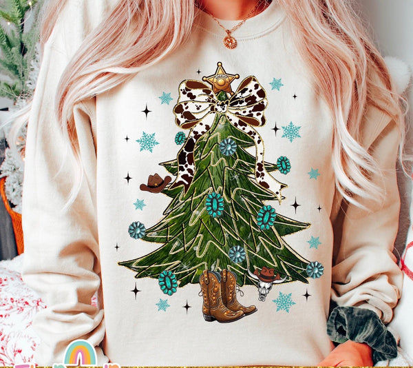 COWBOY TREE WITH COW BOW