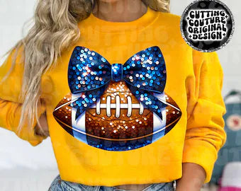 Faux glitter football and bow